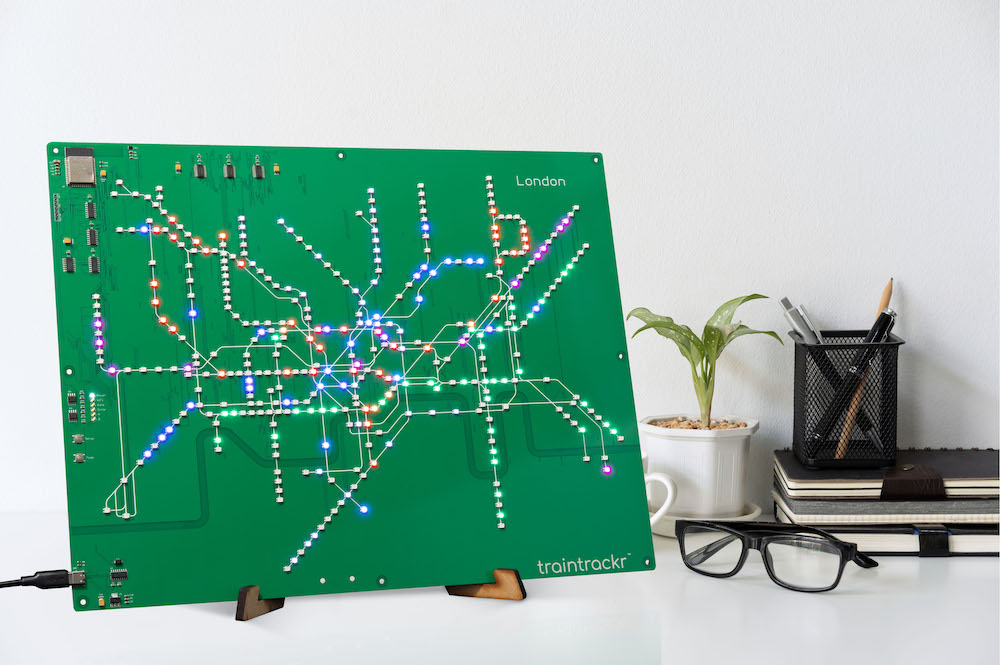 London Underground live LED map on a desk